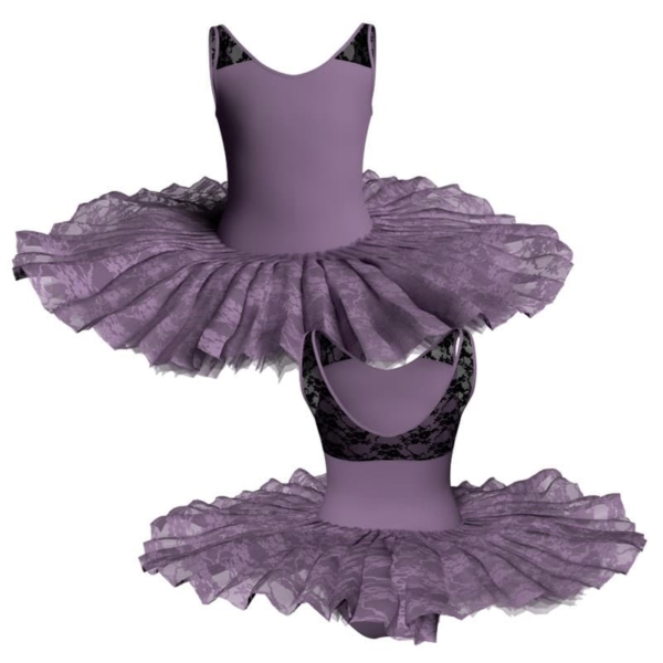 tutu ballerina professionale senza maniche con inserto in rete o pizzo tut p220