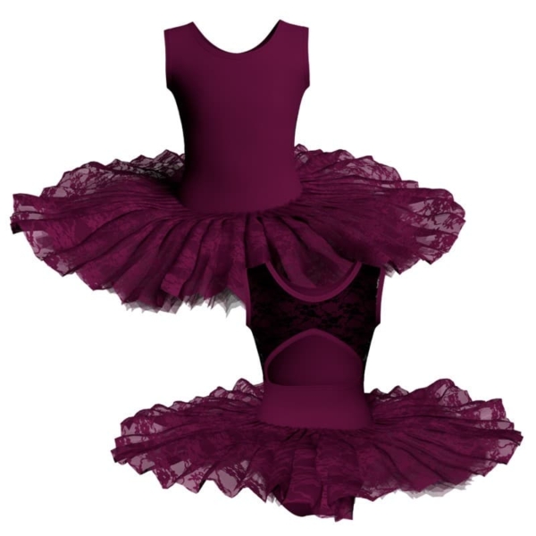 tutu ballerina professionale senza maniche con inserto in rete o pizzo tut p223