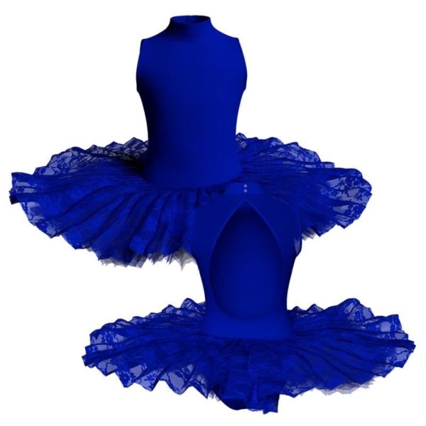 tutu ballerina professionale senza maniche con inserto in rete o pizzo tut p510t