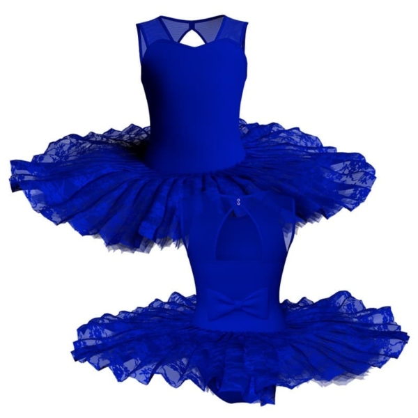 tutu ballerina professionale senza maniche con inserto in rete o pizzo tut pm1001