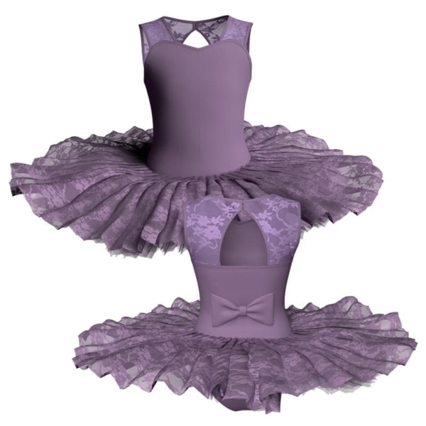 tutu ballerina professionale senza maniche con inserto in rete o pizzo tut pm10011