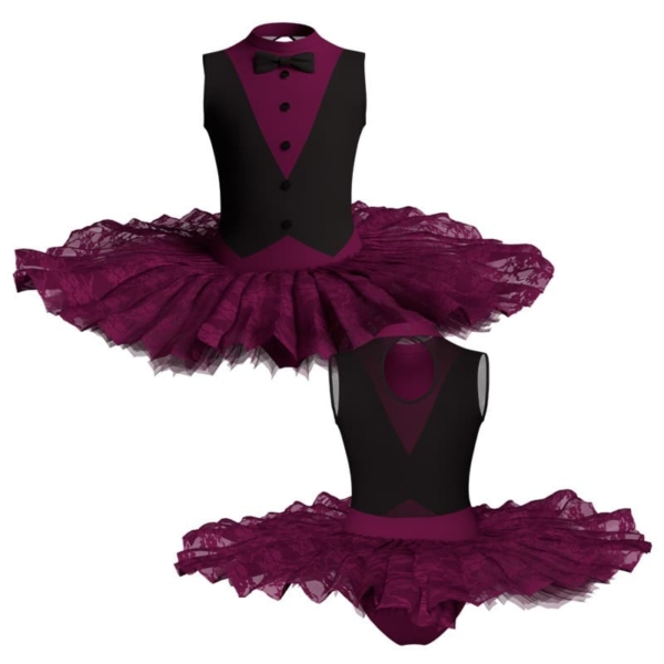 tutu ballerina professionale senza maniche con inserto in rete o pizzo tut pm10071