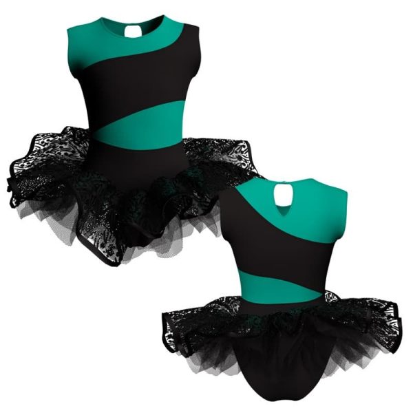 tutu ballerina senza maniche con inserto e copritulle tun108sst