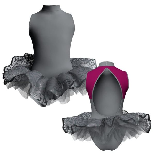 tutu ballerina senza maniche con inserto e copritulle tun510t111