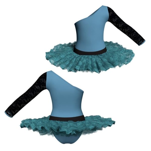 tutu ballerina senza maniche con inserto in rete o pizzo tub999t