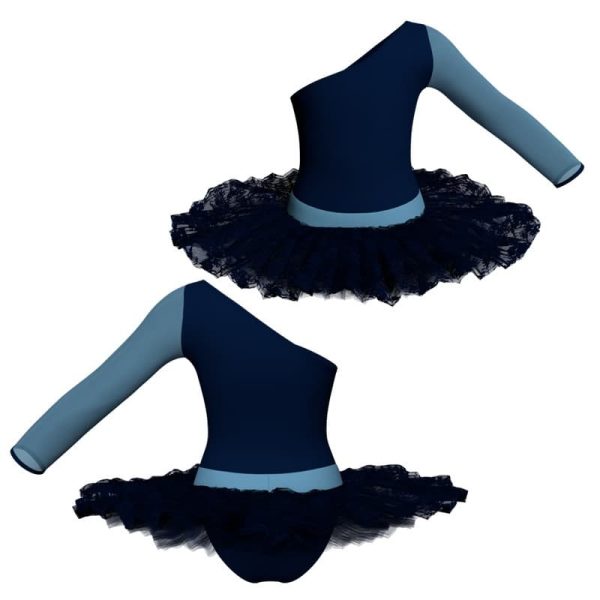 tutu ballerina senza maniche con inserto in rete o pizzo tub999t45