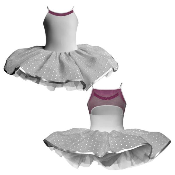 tutu bretelle con inserto in rete o pizzo tug12945