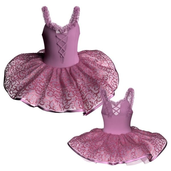 tutu bretelle con inserto in rete o pizzo tug252956