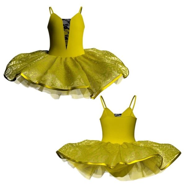 tutu bretelle con inserto in rete o pizzo tug260945