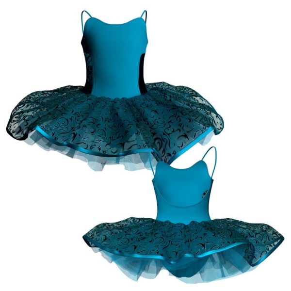 tutu bretelle con inserto in rete o pizzo tug262956