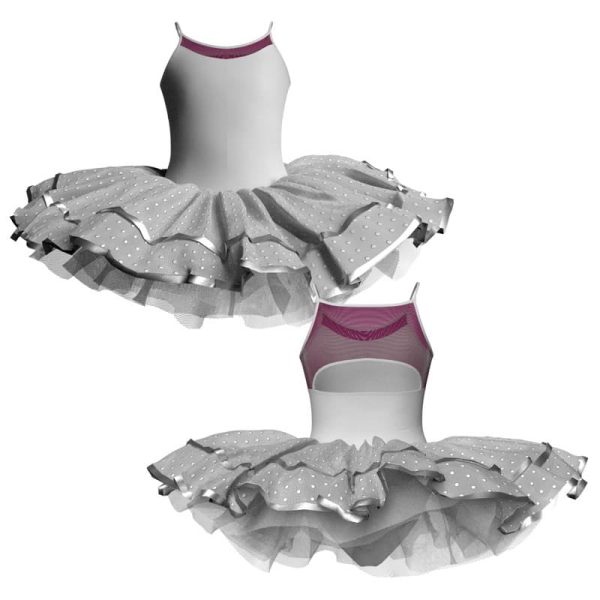 tutu da ballerina bretelle con inserto in rete o pizzo tuj129