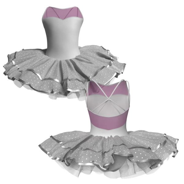 tutu da ballerina bretelle con inserto in rete o pizzo tuj23411