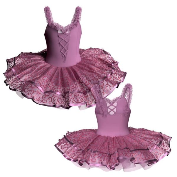 tutu da ballerina bretelle con inserto in rete o pizzo tuj2529