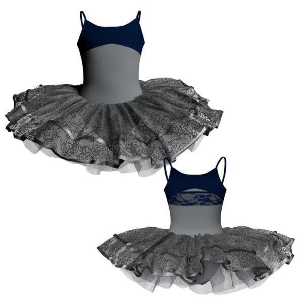 tutu da ballerina bretelle con inserto in rete o pizzo tujb3005