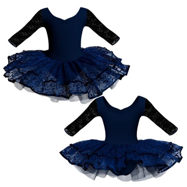 tutu da ballerina maniche 3 4 con inserto in rete o pizzo tuj452t11