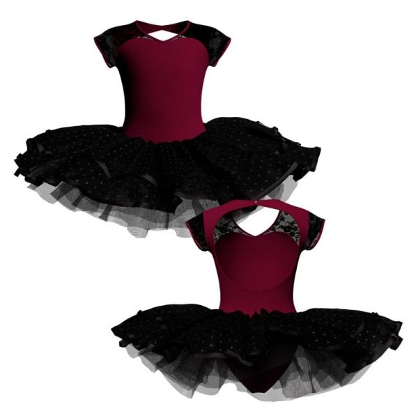 tutu da ballerina maniche aletta con inserto in rete o pizzo tuj126ss