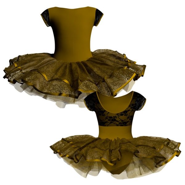 tutu da ballerina maniche aletta con inserto in rete o pizzo tuj128ss