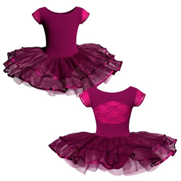 tutu da ballerina maniche aletta con inserto in rete o pizzo tuj211t