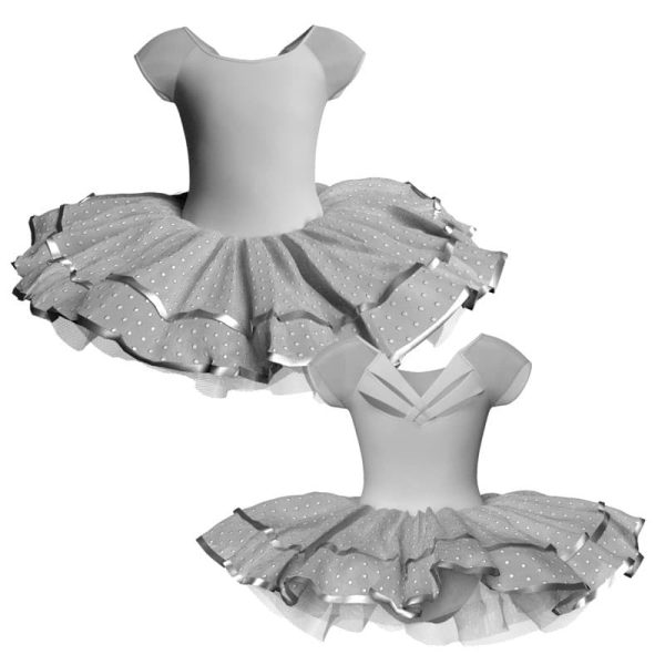 tutu da ballerina maniche aletta con inserto in rete o pizzo tuj21222