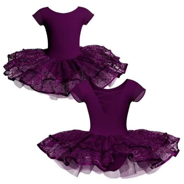 tutu da ballerina maniche aletta con inserto in rete o pizzo tuj216t11