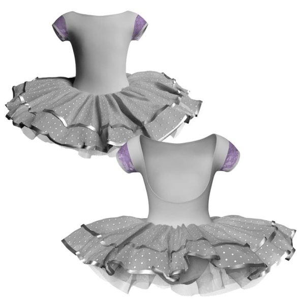 tutu da ballerina maniche aletta con inserto in rete o pizzo tuj3005t