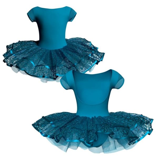 tutu da ballerina maniche aletta con inserto in rete o pizzo tuj3005t11