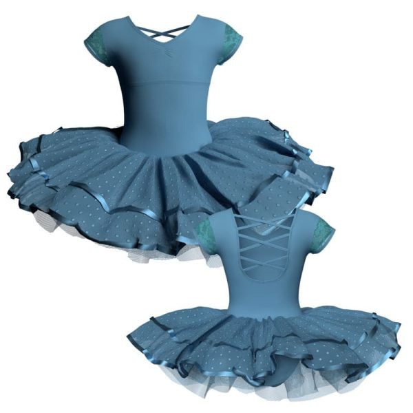 tutu da ballerina maniche aletta con inserto in rete o pizzo tuj3008t