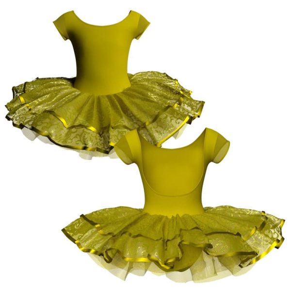 tutu da ballerina maniche aletta con inserto in rete o pizzo tuj414t11