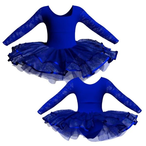 tutu da ballerina maniche lunghe con inserto in rete o pizzo tuj2537t334