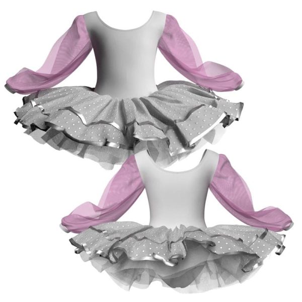 tutu da ballerina maniche lunghe con inserto in rete o pizzo tuj2633