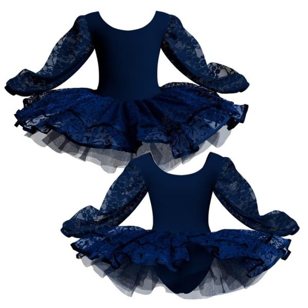 tutu da ballerina maniche lunghe con inserto in rete o pizzo tuj2633111