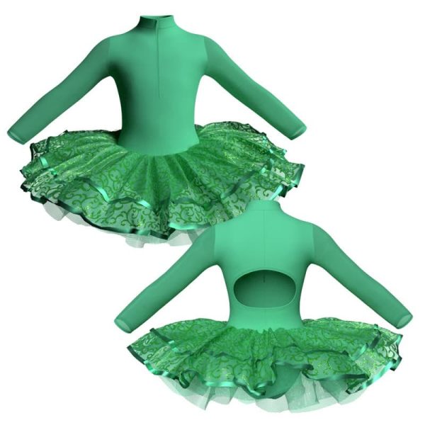 tutu da ballerina maniche lunghe con inserto in rete o pizzo tuj3095t11