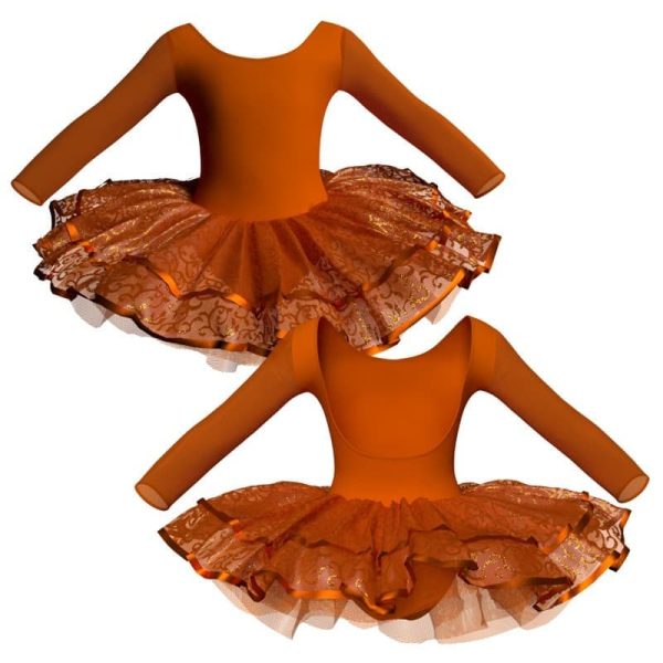 tutu da ballerina maniche lunghe con inserto in rete o pizzo tuj411t11