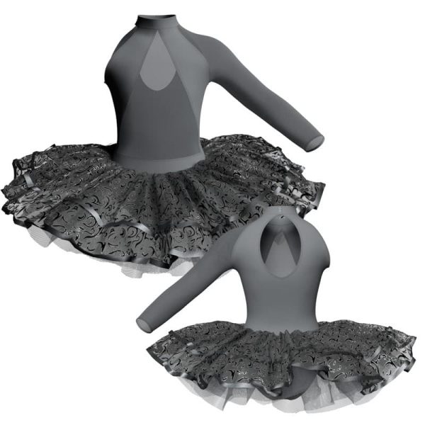 tutu da ballerina monospalla con inserto in rete o pizzo tuj119sst11