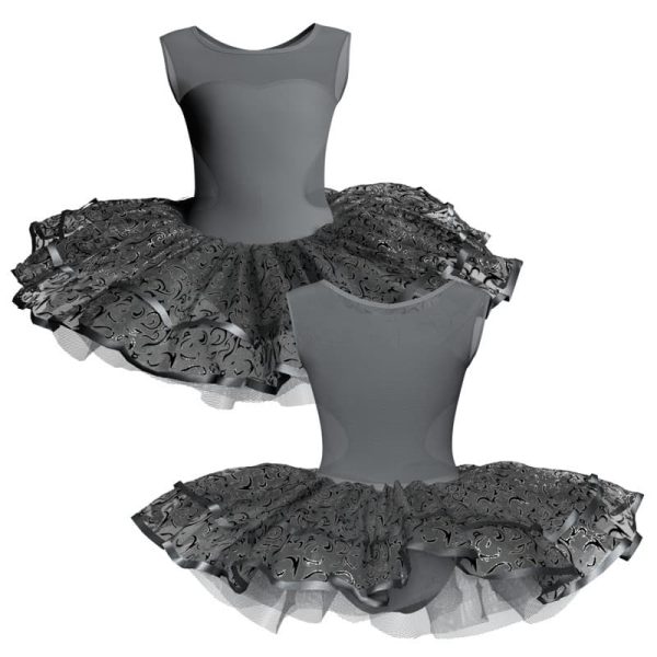 tutu da ballerina senza maniche con inserto in rete o pizzo tuj1001ss333