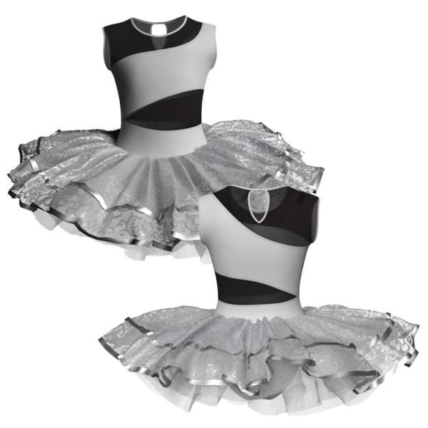 tutu da ballerina senza maniche con inserto in rete o pizzo tuj108sst11