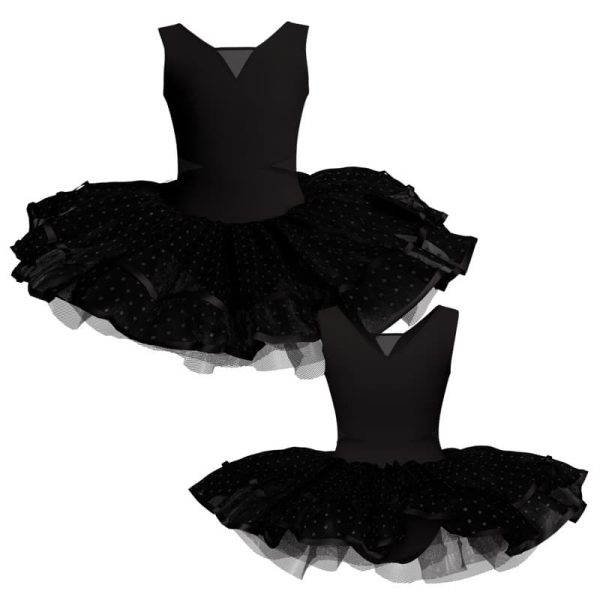 tutu da ballerina senza maniche con inserto in rete o pizzo tuj115sst