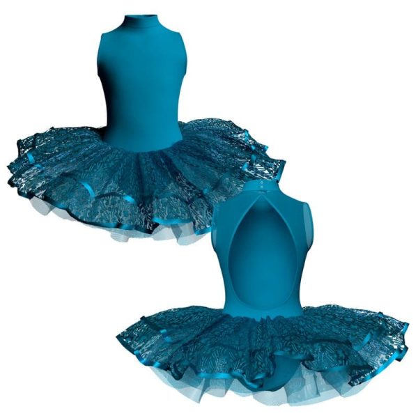 tutu da ballerina senza maniche con inserto in rete o pizzo tuj510t33