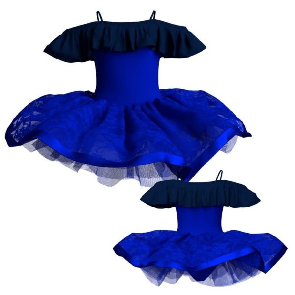 tutu danza bretelle con inserto e copritulle in pizzo tui2515