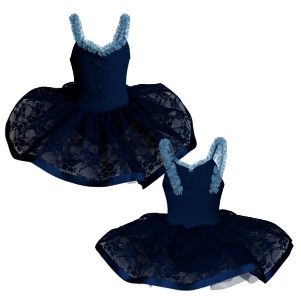 tutu danza bretelle con inserto e copritulle in pizzo tui252945