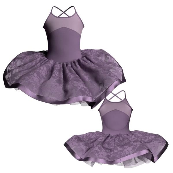 tutu danza bretelle con inserto e copritulle in pizzo tui3016