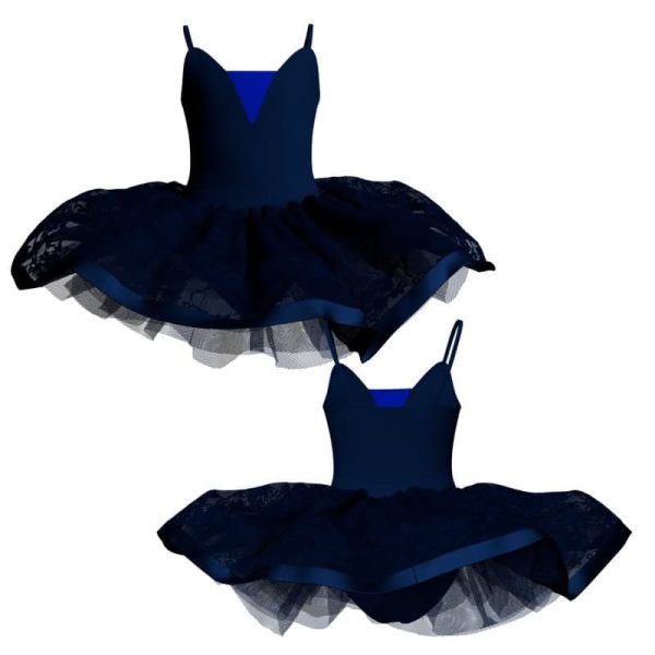 tutu danza bretelle con inserto e copritulle in pizzo tui40v