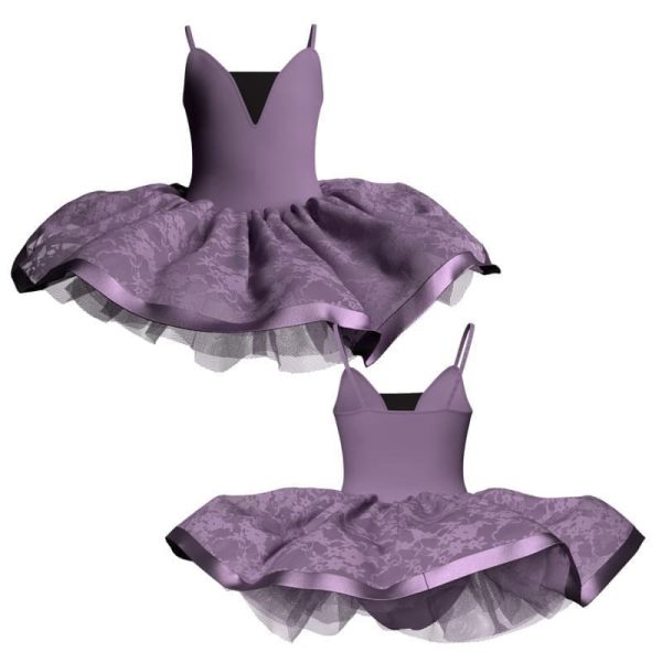 tutu danza bretelle con inserto e copritulle in pizzo tui40v789