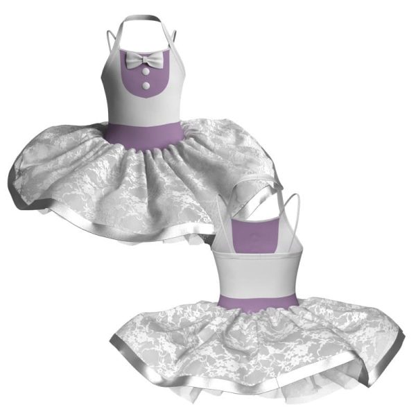 tutu danza bretelle con inserto e copritulle in pizzo tuim100355