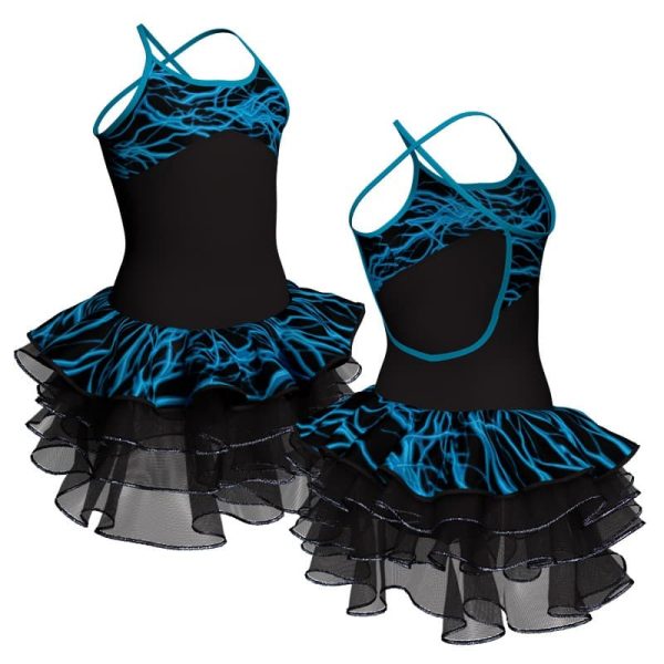 tutu danza bretelle con inserto fantasia tuz301622222