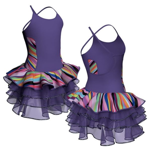 tutu danza bretelle con inserto fantasia tuz42922