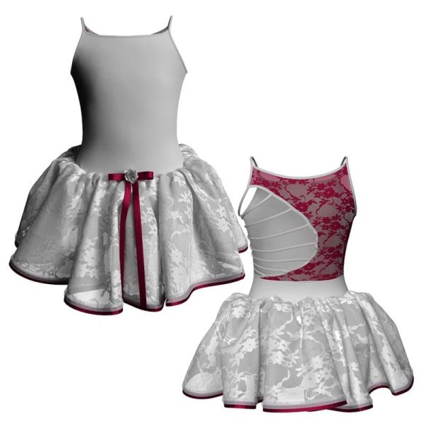 tutu danza bretelle con inserto in rete o pizzo tup109