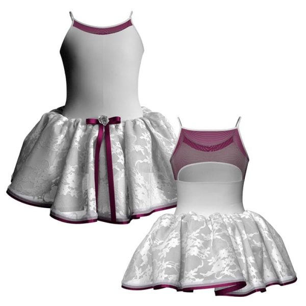 tutu danza bretelle con inserto in rete o pizzo tup129