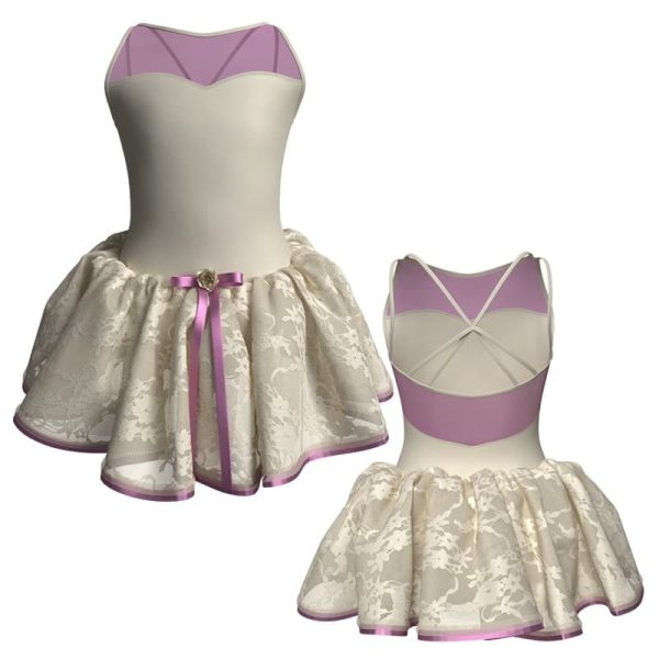 tutu danza bretelle con inserto in rete o pizzo tup23411 1