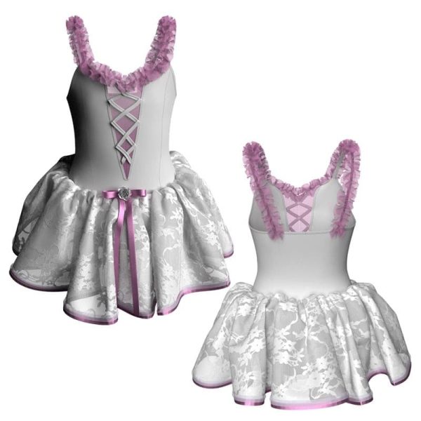 tutu danza bretelle con inserto in rete o pizzo tup2529